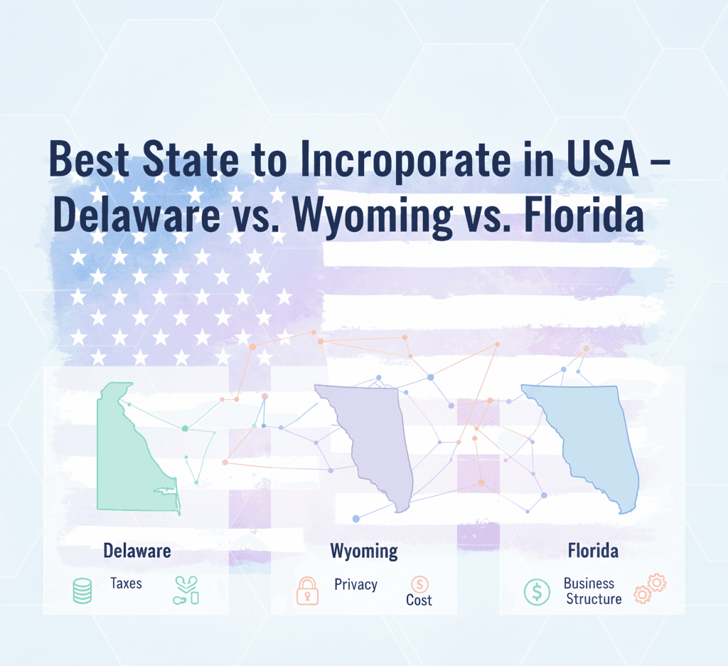 Best State to Incorporate in USA – Delaware vs. Wyoming vs. Florida