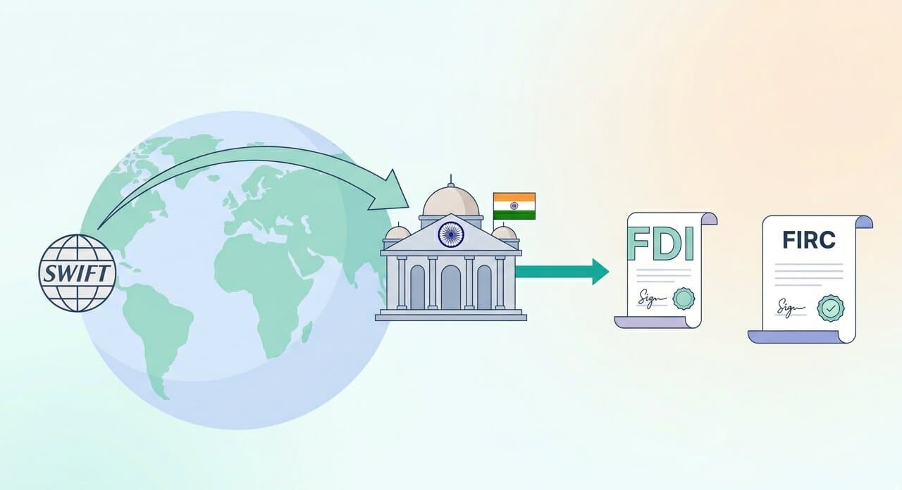 How to transfer money from abroad to an Indian company — FIRC, SWIFT, and FEMA rules